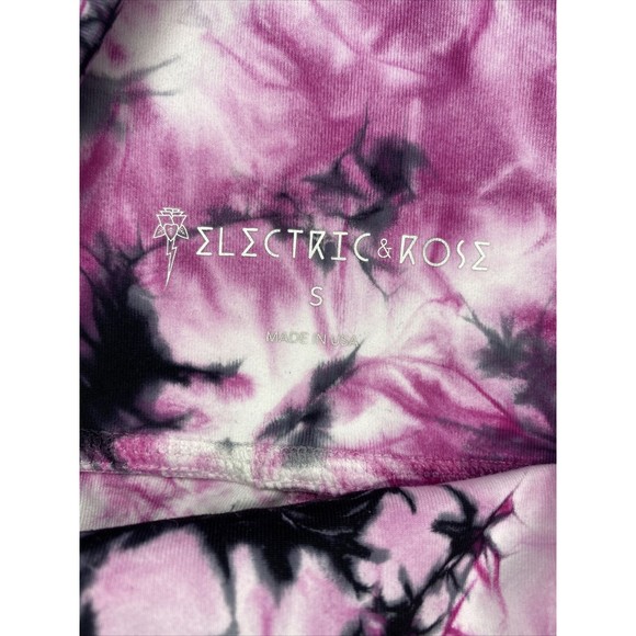Electric & Rose Womens Bike Shorts Activewear Tie Dye Stretch Pink Black Sz S - Picture 3 of 6